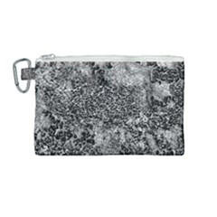 Grey And White Grunge Camouflage Abstract Print Canvas Cosmetic Bag (medium) by dflcprintsclothing