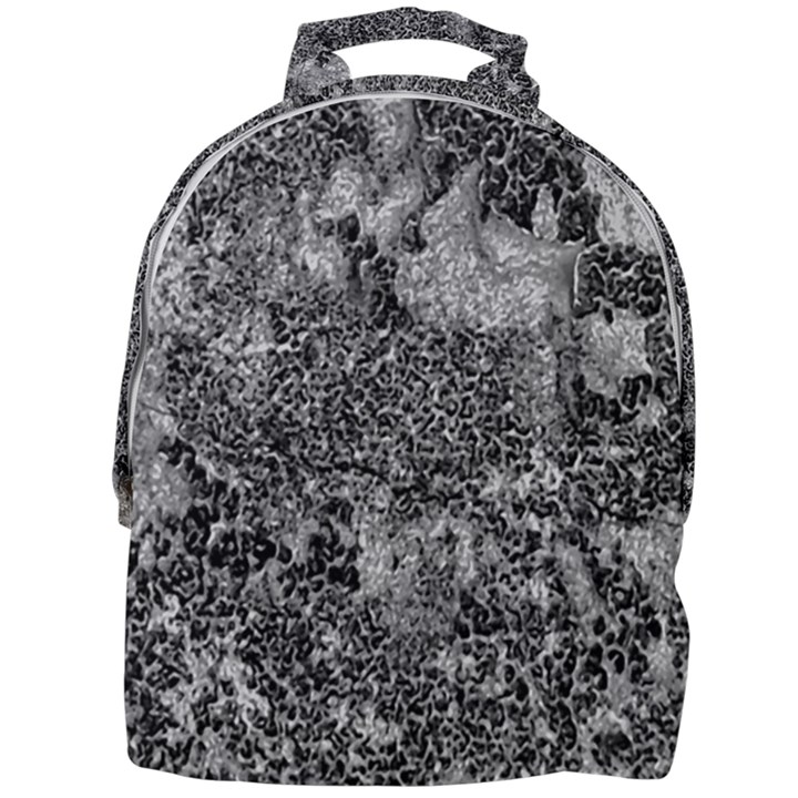 Grey And White Grunge Camouflage Abstract Print Mini Full Print Backpack