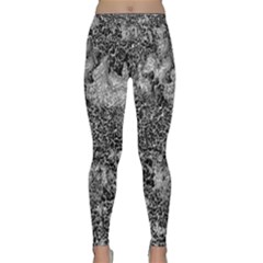 Grey And White Grunge Camouflage Abstract Print Lightweight Velour Classic Yoga Leggings by dflcprintsclothing