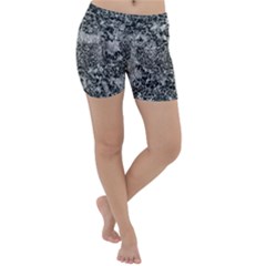 Grey And White Grunge Camouflage Abstract Print Lightweight Velour Yoga Shorts by dflcprintsclothing