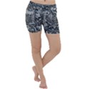 Grey And White Grunge Camouflage Abstract Print Lightweight Velour Yoga Shorts View1