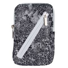 Grey And White Grunge Camouflage Abstract Print Belt Pouch Bag (large) by dflcprintsclothing