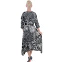 Grey And White Grunge Camouflage Abstract Print Quarter Sleeve Wrap Front Maxi Dress View2