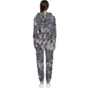 Grey And White Grunge Camouflage Abstract Print Cropped Zip Up Lounge Set View2