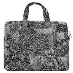 Grey And White Grunge Camouflage Abstract Print Macbook Pro Double Pocket Laptop Bag by dflcprintsclothing