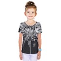 Black And White Lilies Botany Motif Print Kids  One Piece Tee View1