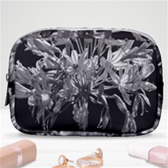 Black And White Lilies Botany Motif Print Make Up Pouch (small)