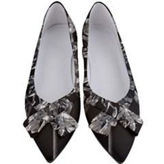 Black And White Lilies Botany Motif Print Women s Bow Heels by dflcprintsclothing