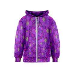 Fantasy Flowers In Paradise Calm Style Kids  Zipper Hoodie by pepitasart