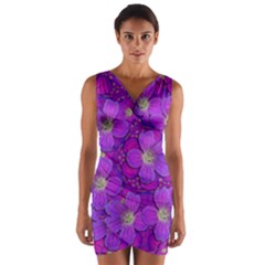 Fantasy Flowers In Paradise Calm Style Wrap Front Bodycon Dress by pepitasart