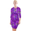 Fantasy Flowers In Paradise Calm Style Quarter Sleeve Hood Bodycon Dress View1