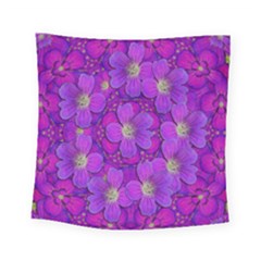 Fantasy Flowers In Paradise Calm Style Square Tapestry (small)