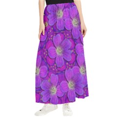 Fantasy Flowers In Paradise Calm Style Maxi Chiffon Skirt by pepitasart