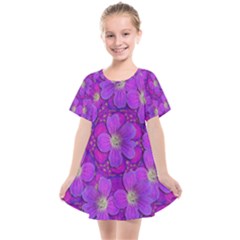 Fantasy Flowers In Paradise Calm Style Kids  Smock Dress by pepitasart