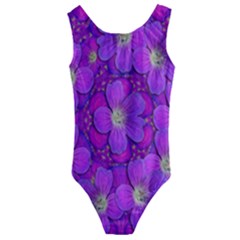 Fantasy Flowers In Paradise Calm Style Kids  Cut-out Back One Piece Swimsuit by pepitasart