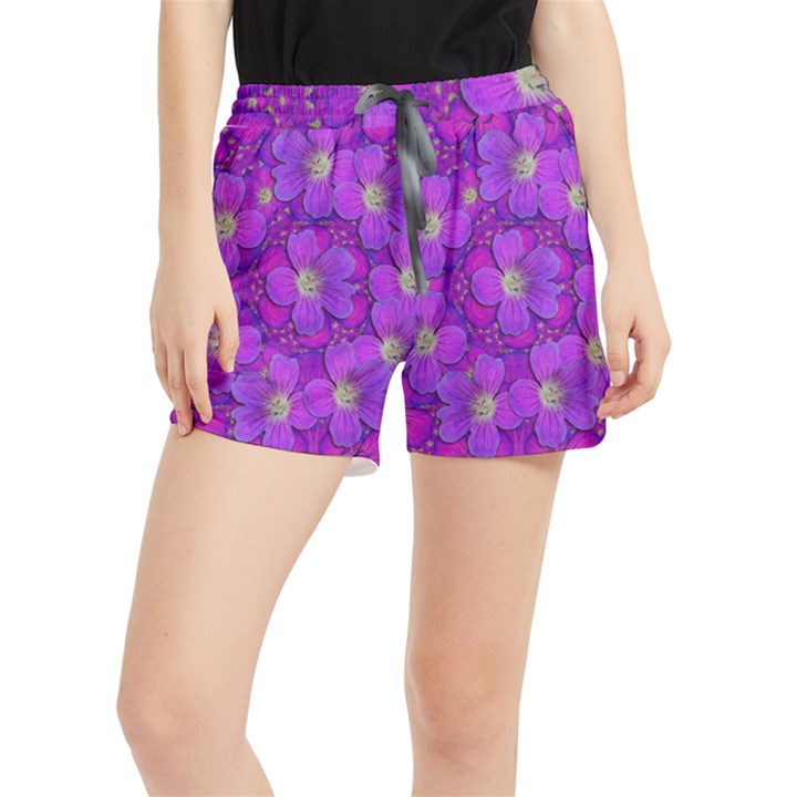 Fantasy Flowers In Paradise Calm Style Runner Shorts