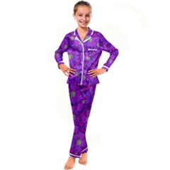 Fantasy Flowers In Paradise Calm Style Kid s Satin Long Sleeve Pajamas Set by pepitasart