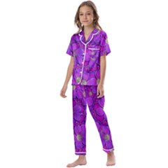 Fantasy Flowers In Paradise Calm Style Kids  Satin Short Sleeve Pajamas Set by pepitasart