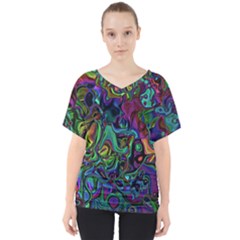 Brain Melt V-neck Dolman Drape Top by MRNStudios