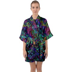 Brain Melt Half Sleeve Satin Kimono  by MRNStudios