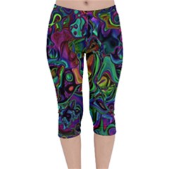 Brain Melt Velvet Capri Leggings  by MRNStudios