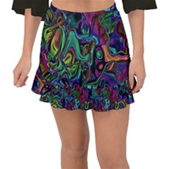 Brain Melt Fishtail Mini Chiffon Skirt by MRNStudios