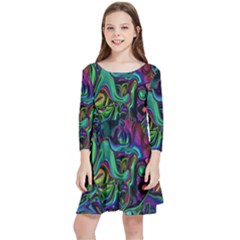 Brain Melt Kids  Quarter Sleeve Skater Dress by MRNStudios