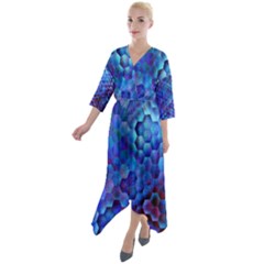 Zzzap! Quarter Sleeve Wrap Front Maxi Dress by MRNStudios