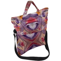 Abstract Petals Symmetry Fold Over Handle Tote Bag by kaleidomarblingart