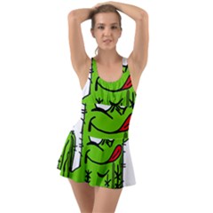 Cactus Ruffle Top Dress Swimsuit by IIPhotographyAndDesigns