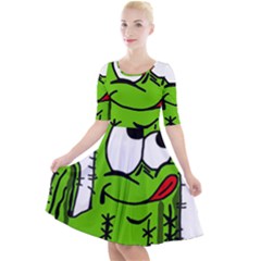 Cactus Quarter Sleeve A-line Dress by IIPhotographyAndDesigns