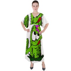 Cactus V-neck Boho Style Maxi Dress by IIPhotographyAndDesigns