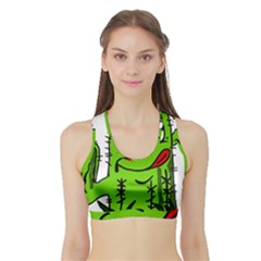 Cactus Sports Bra With Border by IIPhotographyAndDesigns