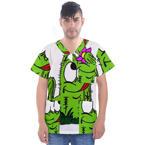 Cactus Men s V-neck Scrub Top by IIPhotographyAndDesigns