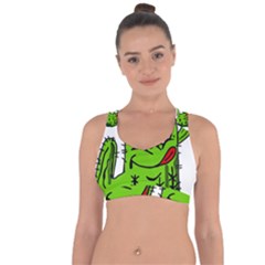 Cactus Cross String Back Sports Bra by IIPhotographyAndDesigns