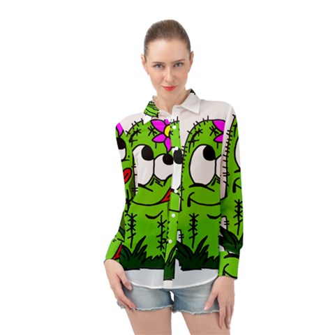 Cactus Long Sleeve Chiffon Shirt by IIPhotographyAndDesigns