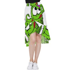 Cactus Frill Hi Low Chiffon Skirt