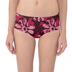 Folk Flowers Art Pattern  Mid-waist Bikini Bottoms by Eskimos