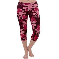 Folk Flowers Art Pattern  Capri Yoga Leggings by Eskimos