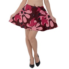 Folk Flowers Art Pattern  Velvet Skater Skirt by Eskimos