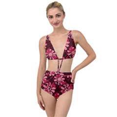 Folk Flowers Art Pattern  Tied Up Two Piece Swimsuit by Eskimos