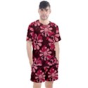 Folk flowers art pattern  Men s Mesh Tee and Shorts Set View1