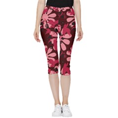 Folk Flowers Art Pattern  Inside Out Lightweight Velour Capri Leggings 