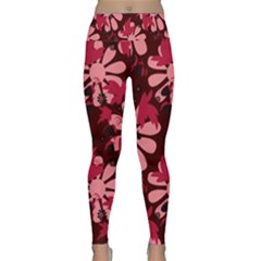 Folk Flowers Art Pattern  Lightweight Velour Classic Yoga Leggings by Eskimos