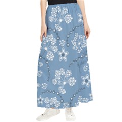 Folk Flowers Art Pattern  Maxi Chiffon Skirt