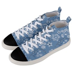 Folk Flowers Art Pattern  Men s Mid-top Canvas Sneakers by Eskimos