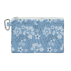 Folk Flowers Art Pattern  Canvas Cosmetic Bag (large) by Eskimos