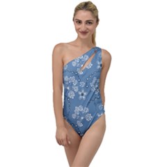 Folk Flowers Art Pattern  To One Side Swimsuit by Eskimos