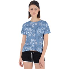 Folk Flowers Art Pattern  Open Back Sport Tee by Eskimos