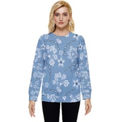 Folk Flowers Art Pattern  Hidden Pocket Sweatshirt by Eskimos